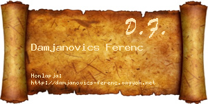 Damjanovics Ferenc névjegykártya